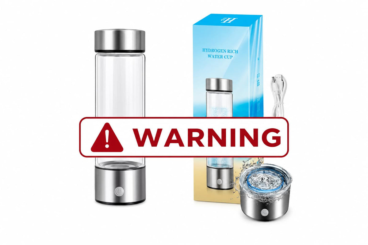 Unsafe and Ineffective glass hydrogen water bottles warning blog hero banner