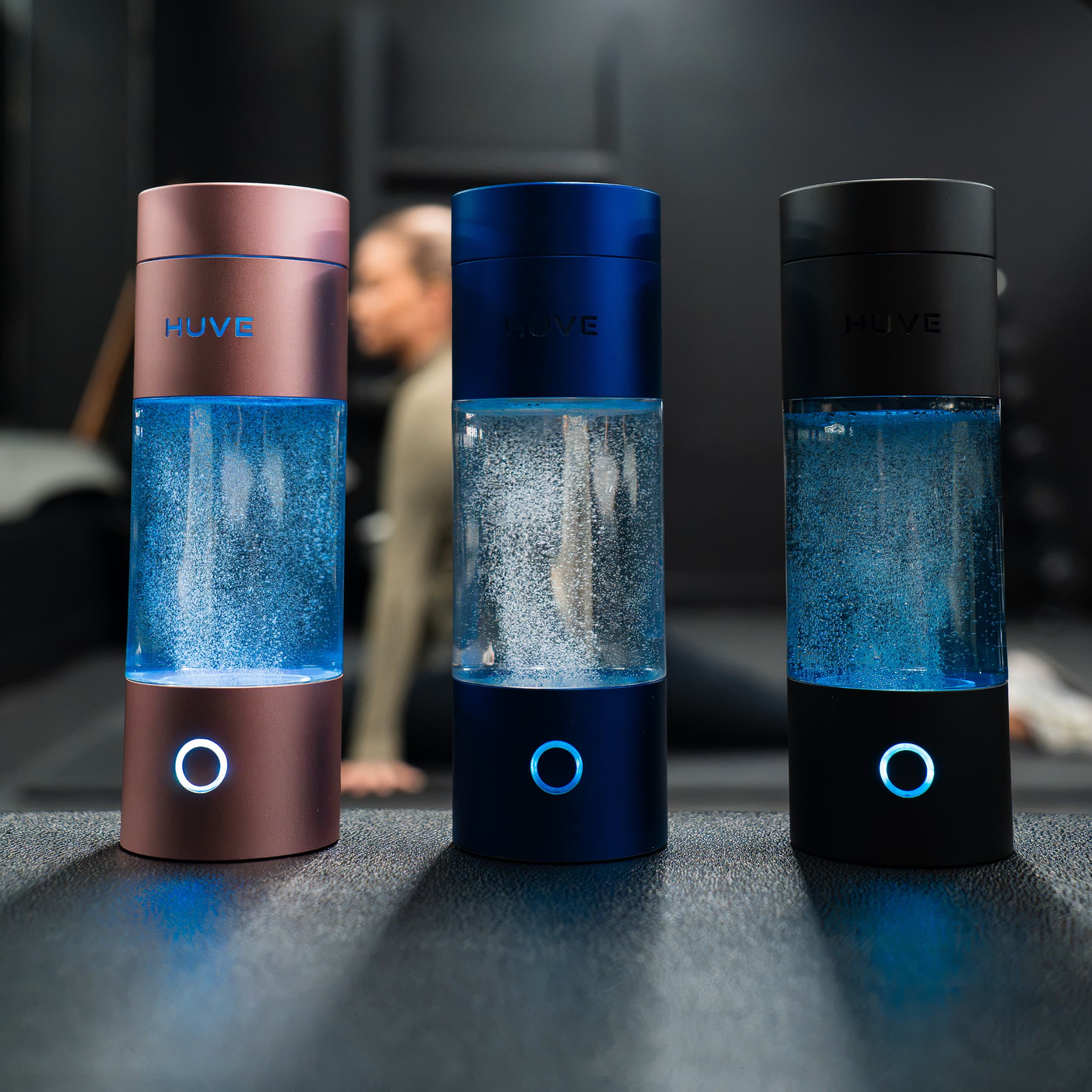 Three HUVE Perform hydrogen water bottles generating hydrogen