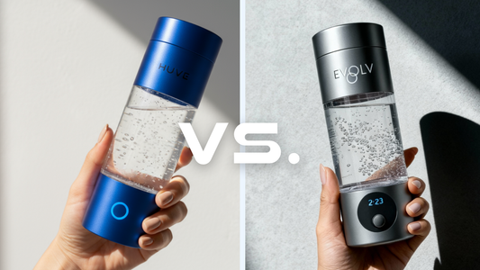 Blue HUVE Perform side by side with grey Evolv hydrogen bottle