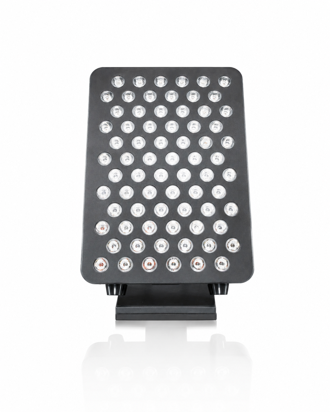 Black HUVE LUMA glow LED light panel facing frontward on a white background. 9 wavelengths