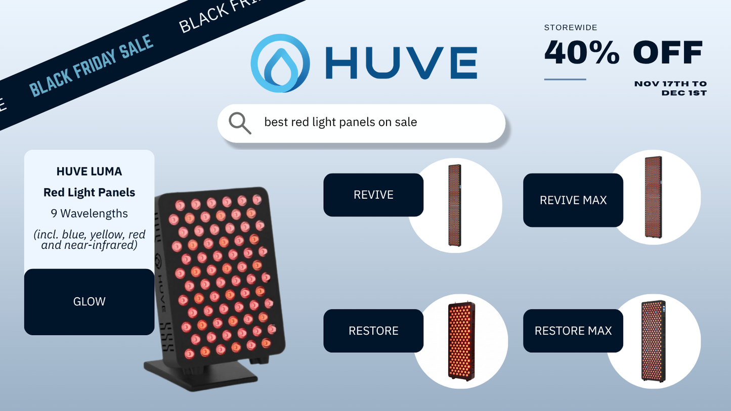 HUVE Black Friday Sale on LUMA Red Light Panels