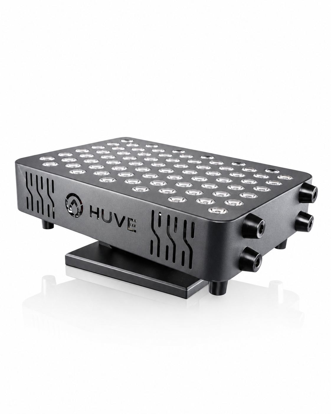 Black HUVE LUMA Glow light panel with 'HUVE' branding on a white background