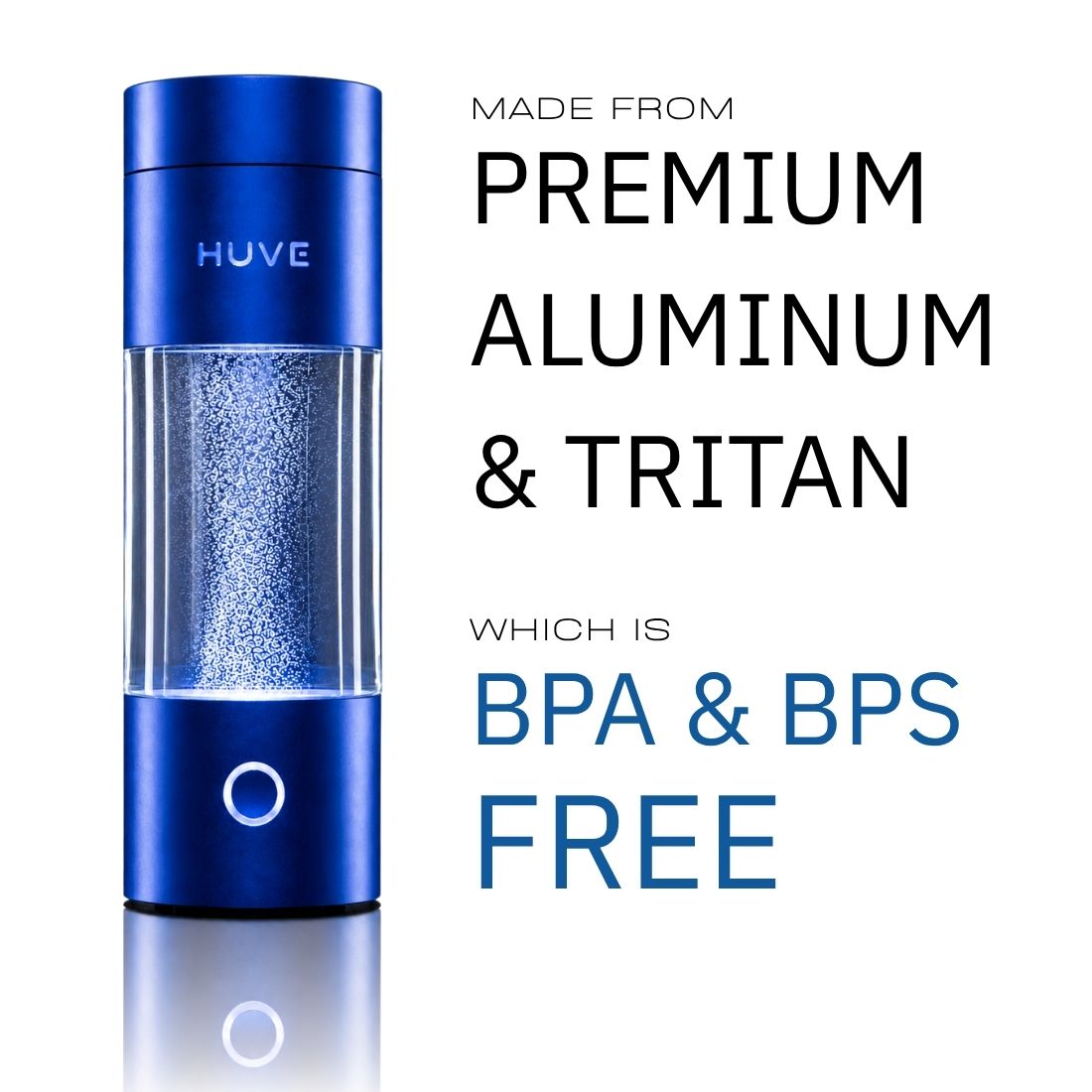 HUVE Perform Cobalt Blue water bottle with Premium Aluminium & Tritan Construction BPA and BPS free