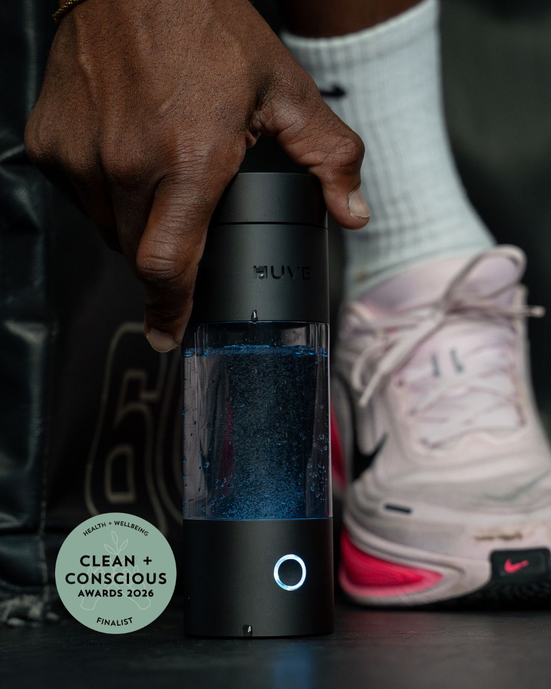 HUVE Perform Premium Hydrogen Water Bottle in Black - Clean & Conscious Awards 2026