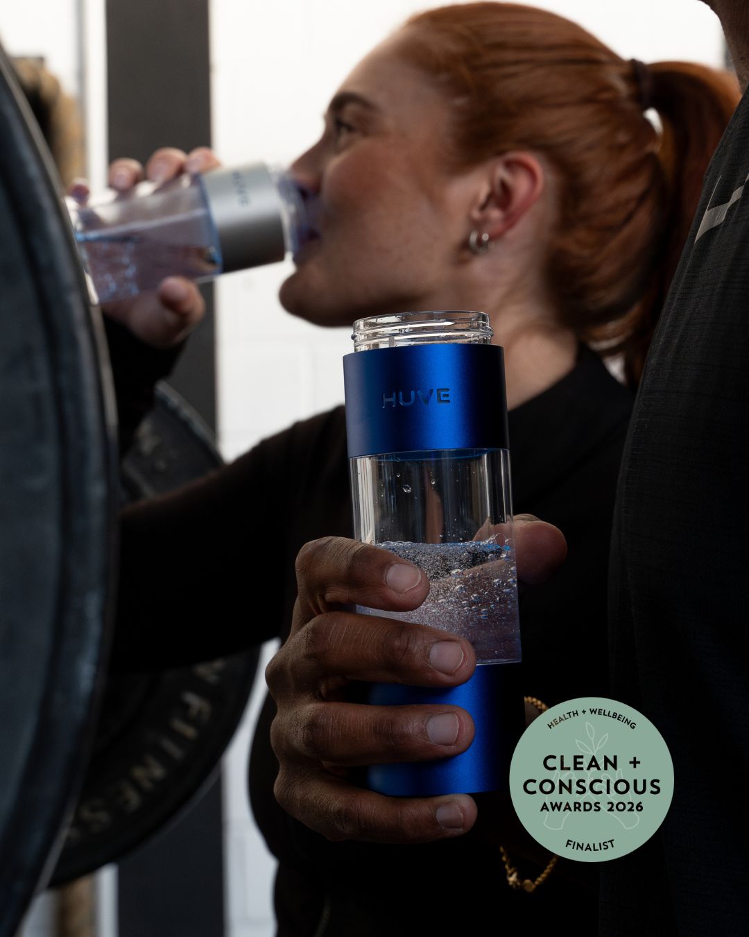 HUVE Perform Premium Hydrogen Water Bottle in Cobalt Blue - Clean & Conscious Awards 2026