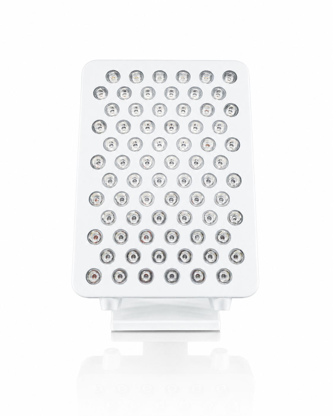 White HUVE LUMA glow LED light panel facing frontward on a white background. 9 wavelengths