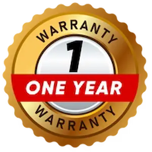 One year product warranty badge