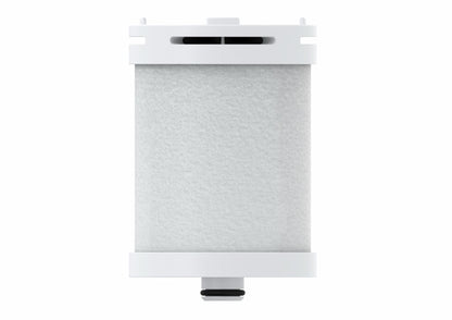 HUVE Flow shower filter replacement cartridge shown upright on a white background