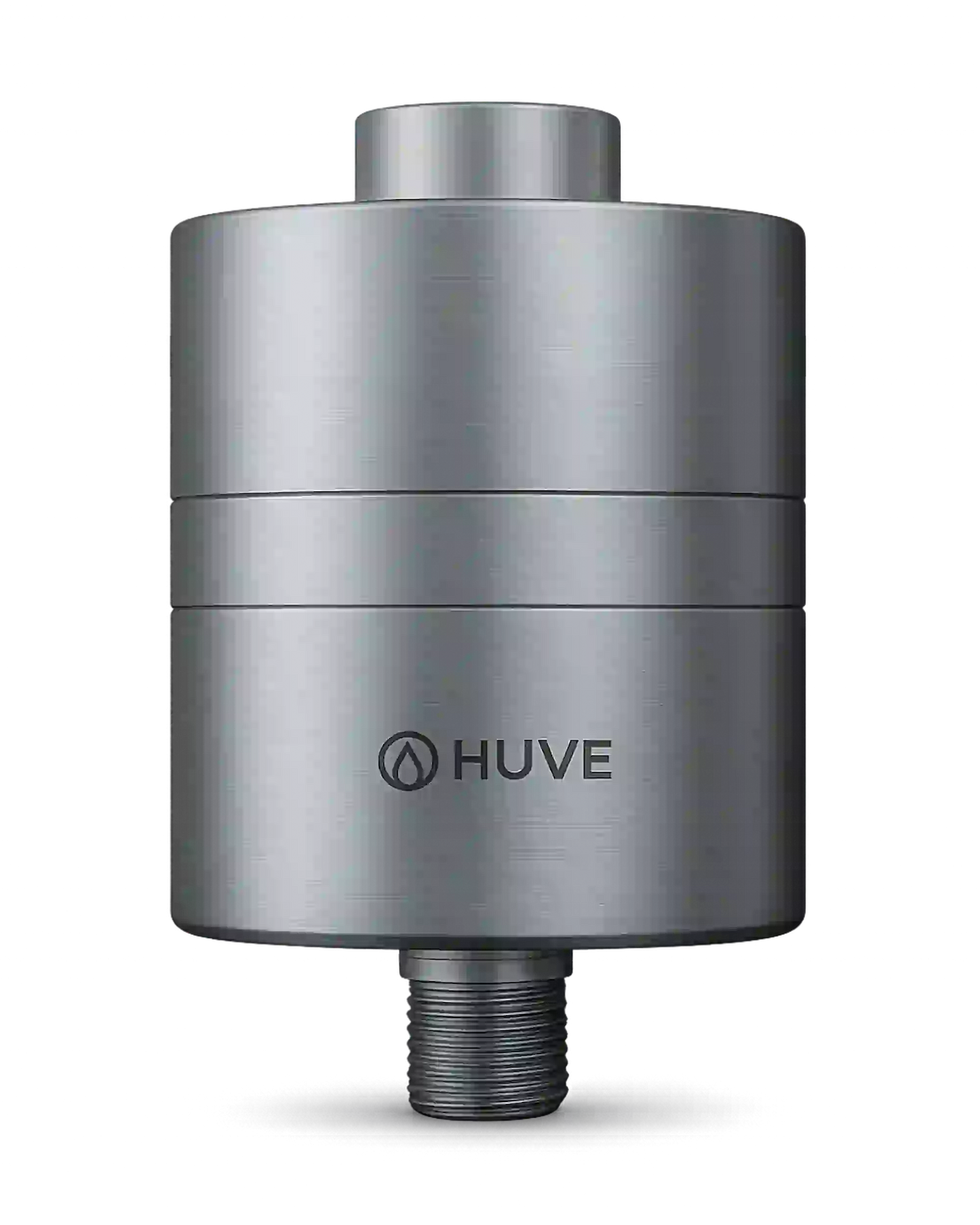 HUVE Flow premium shower filter in silver finish