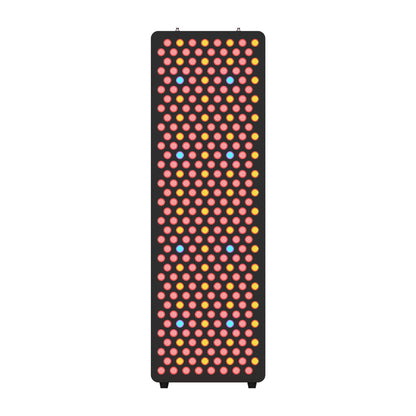 Front view of HUVE Luma Restore Max red light therapy panel in black