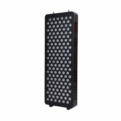 HUVE Luma Restore red light therapy panel angled front view in black