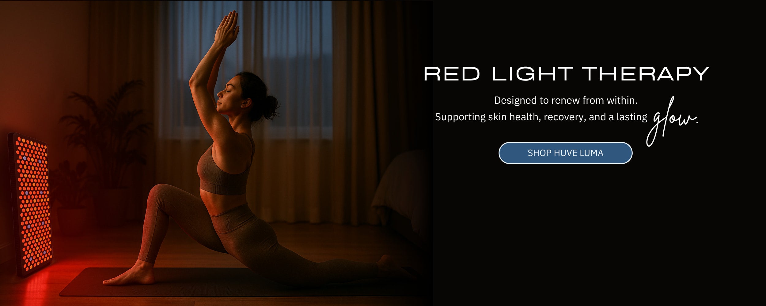 HUVE red light therapy panel for recovery, skin health, and overall wellbeing 
